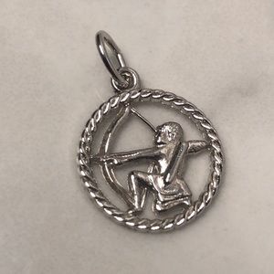 Sagittarius zodiac sterling silver vintage pendant bracelet charm